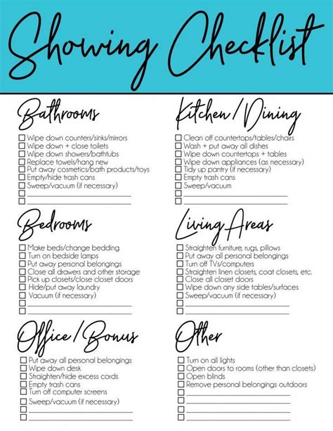 Printable Home Staging Checklist